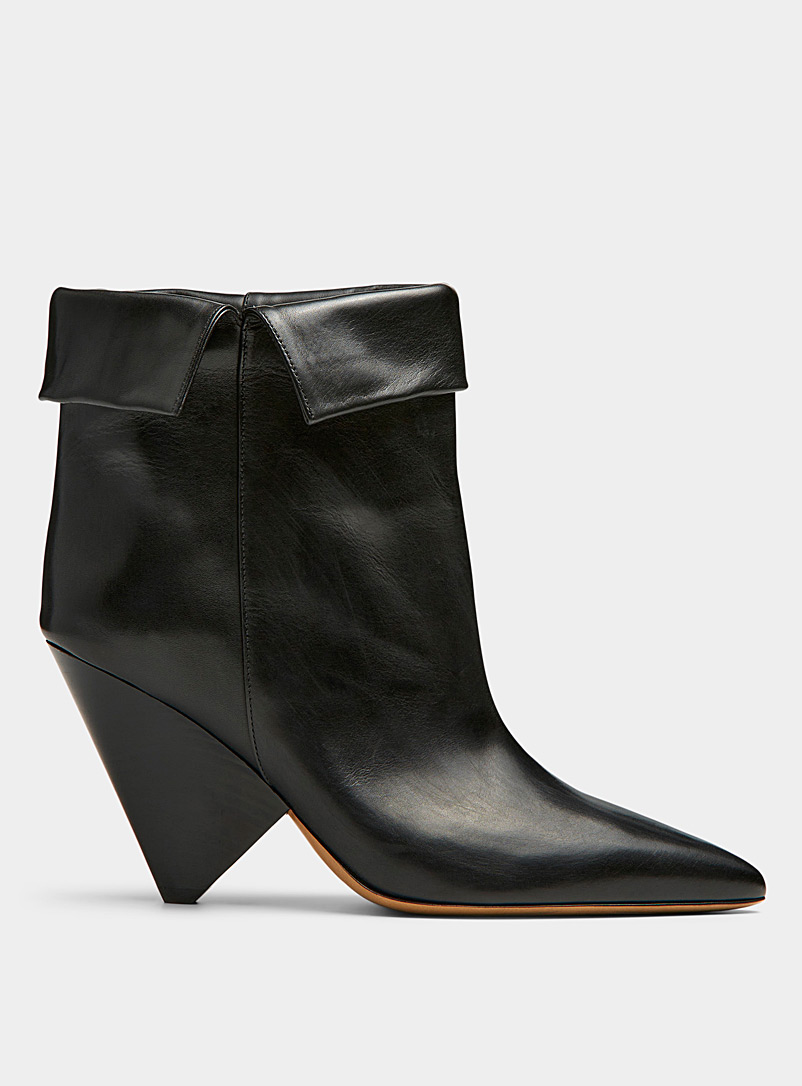 Isabel Marant Black Lulya cuffed leather boots for women