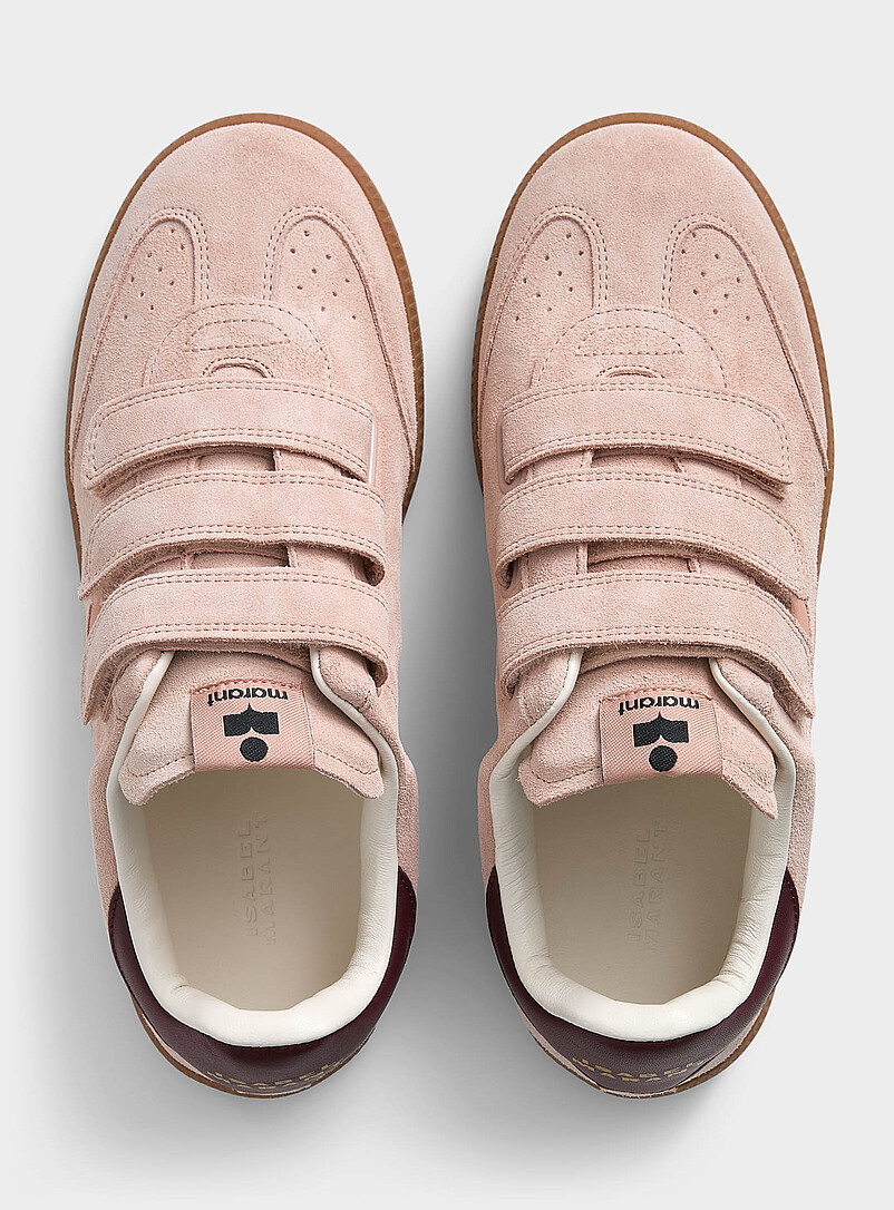 Isabel Marant: Le sneaker Beth su&egrave;de rose p&acirc;le Femme Rose pour femme