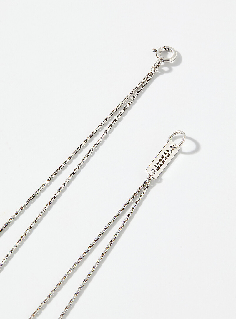 Isabel Marant Silver Beaded sliding necklace for women