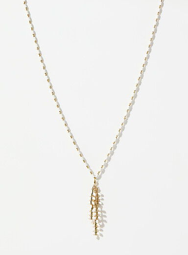 Isabel Marant: Le collier Leaf Ivoire - Beige cr&egrave;me pour femme