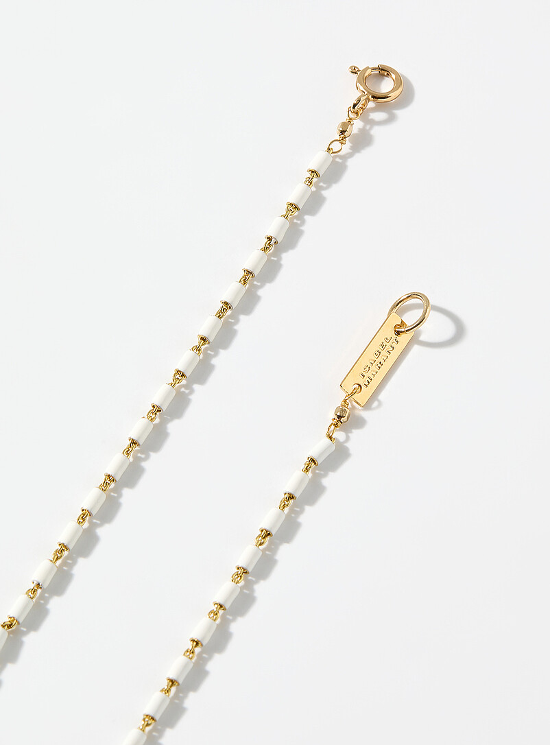 Isabel Marant: Le collier Leaf Ivoire - Beige cr&egrave;me pour femme