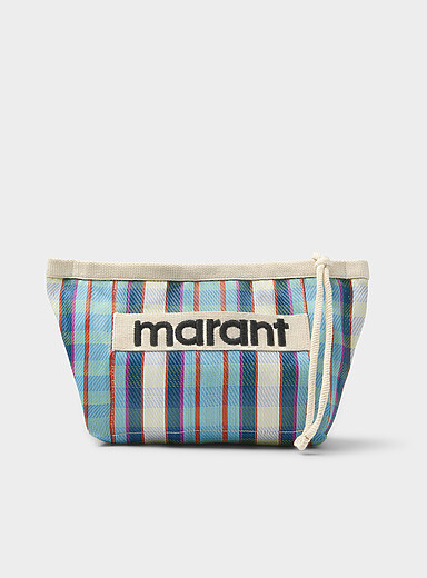 Isabel Marant Teal Checkered micromesh clutch for women