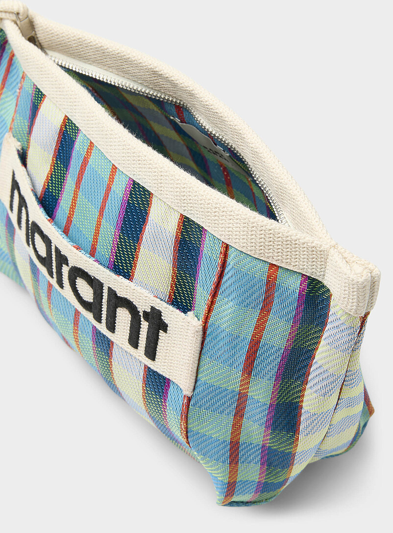 Isabel Marant Navy/Midnight Blue Checkered micromesh clutch for women