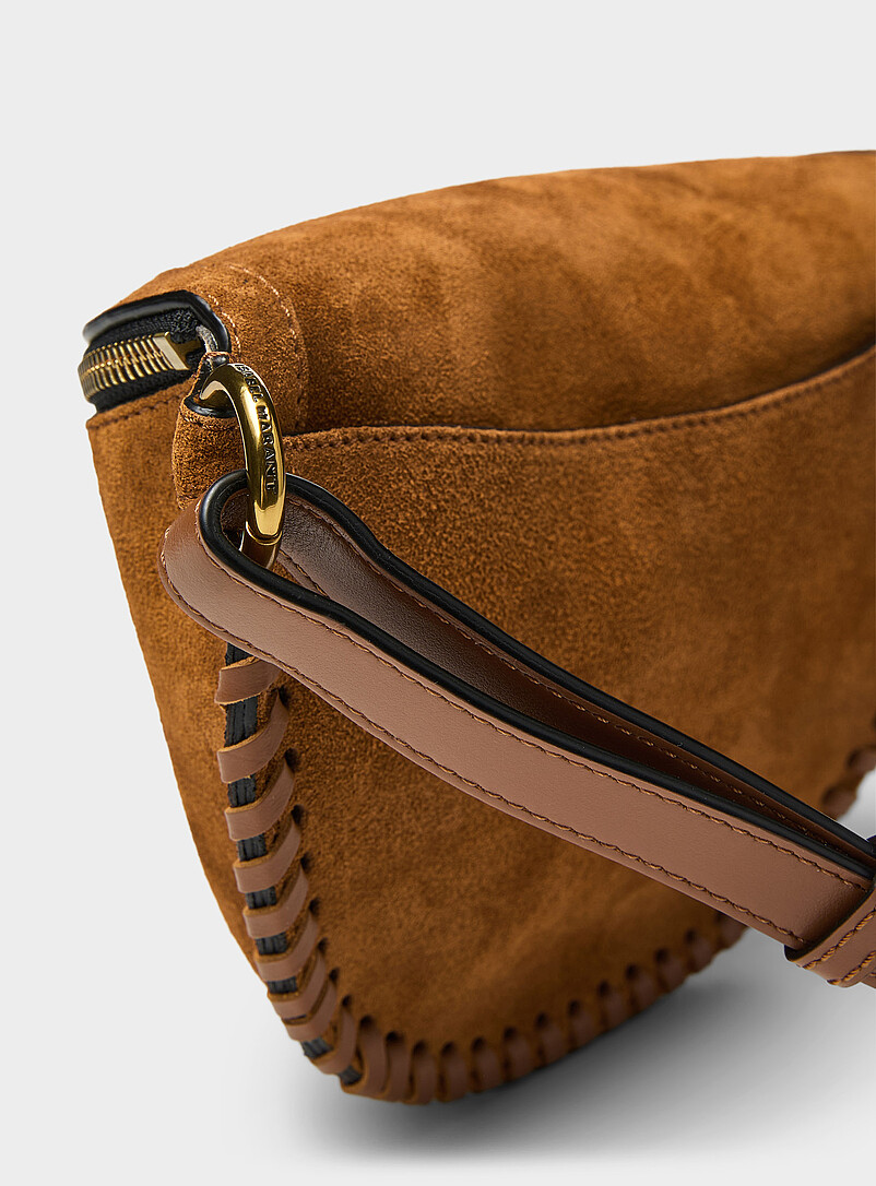 Isabel Marant Bronze/Amber Skano braided suede belt bag for women