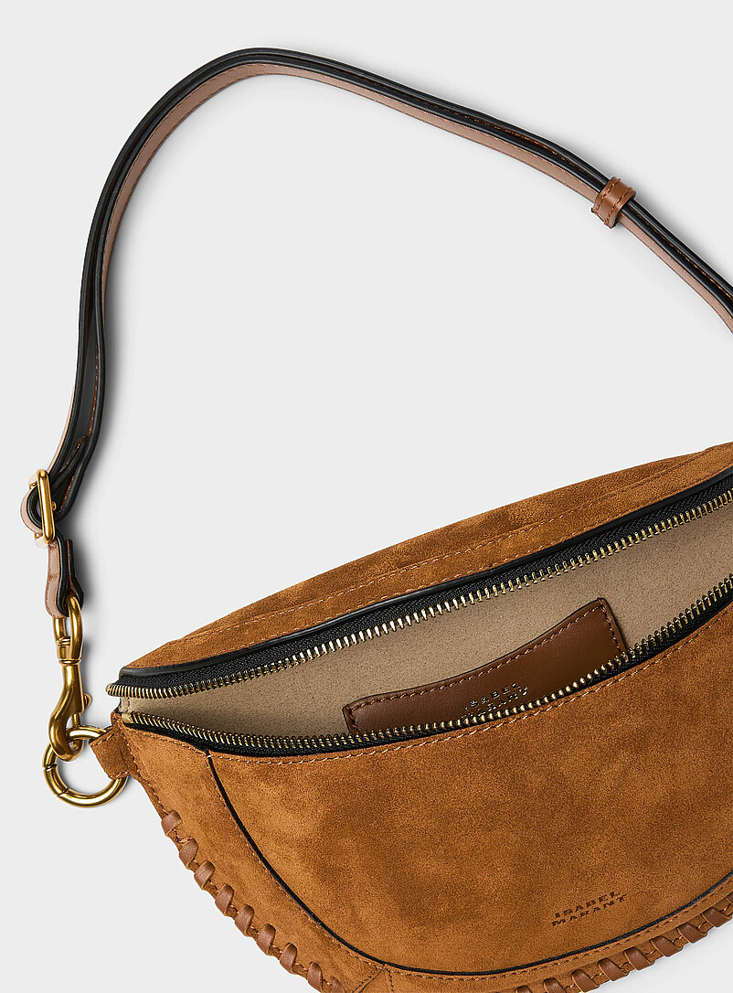 Isabel Marant Bronze/Amber Skano braided suede belt bag for women