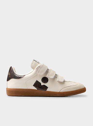 Isabel Marant White Beth python-effect accents leather sneaker for women