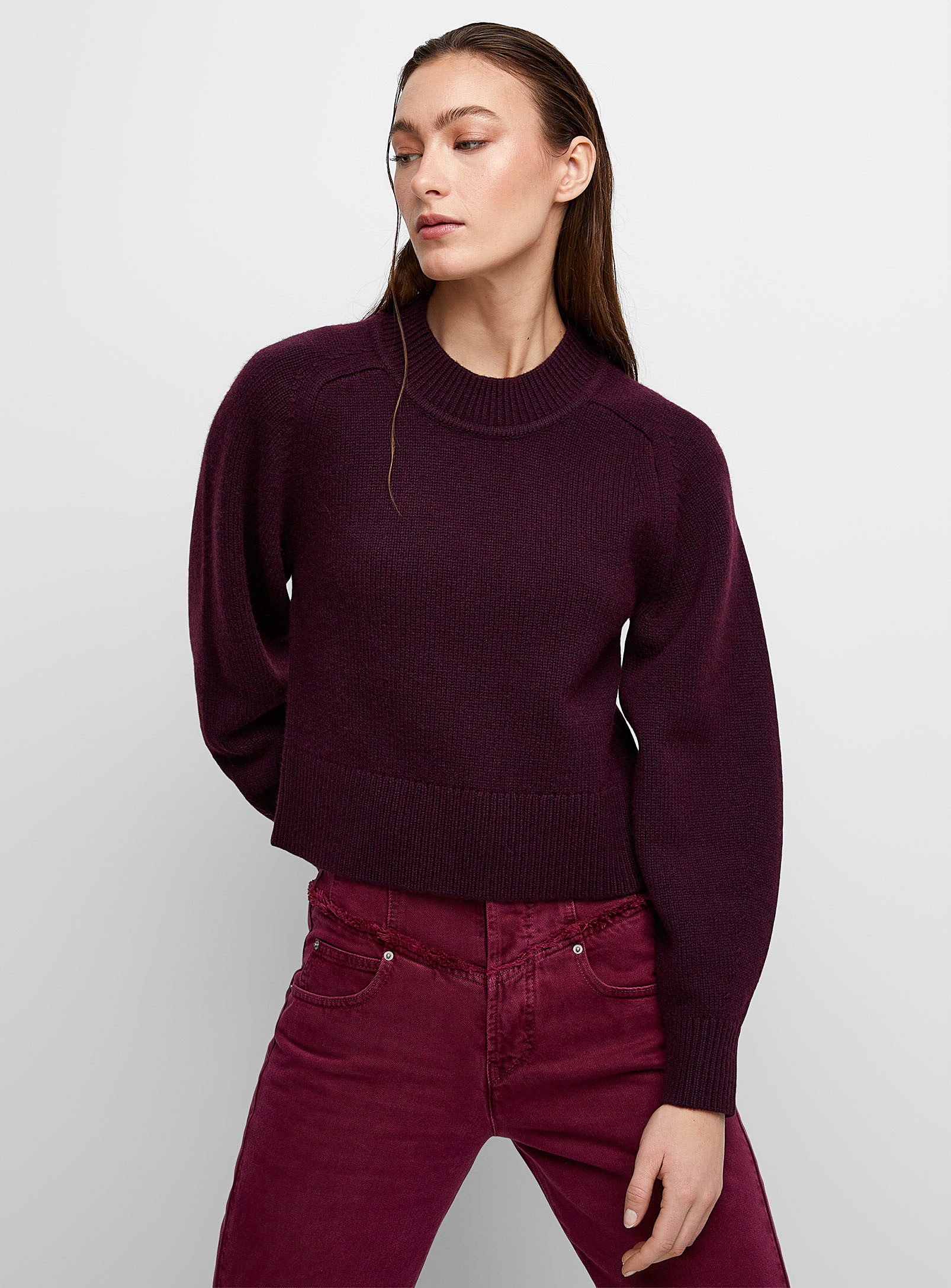 Isabel Marant Leandra Merino Wool Sweater In Dark Crimson