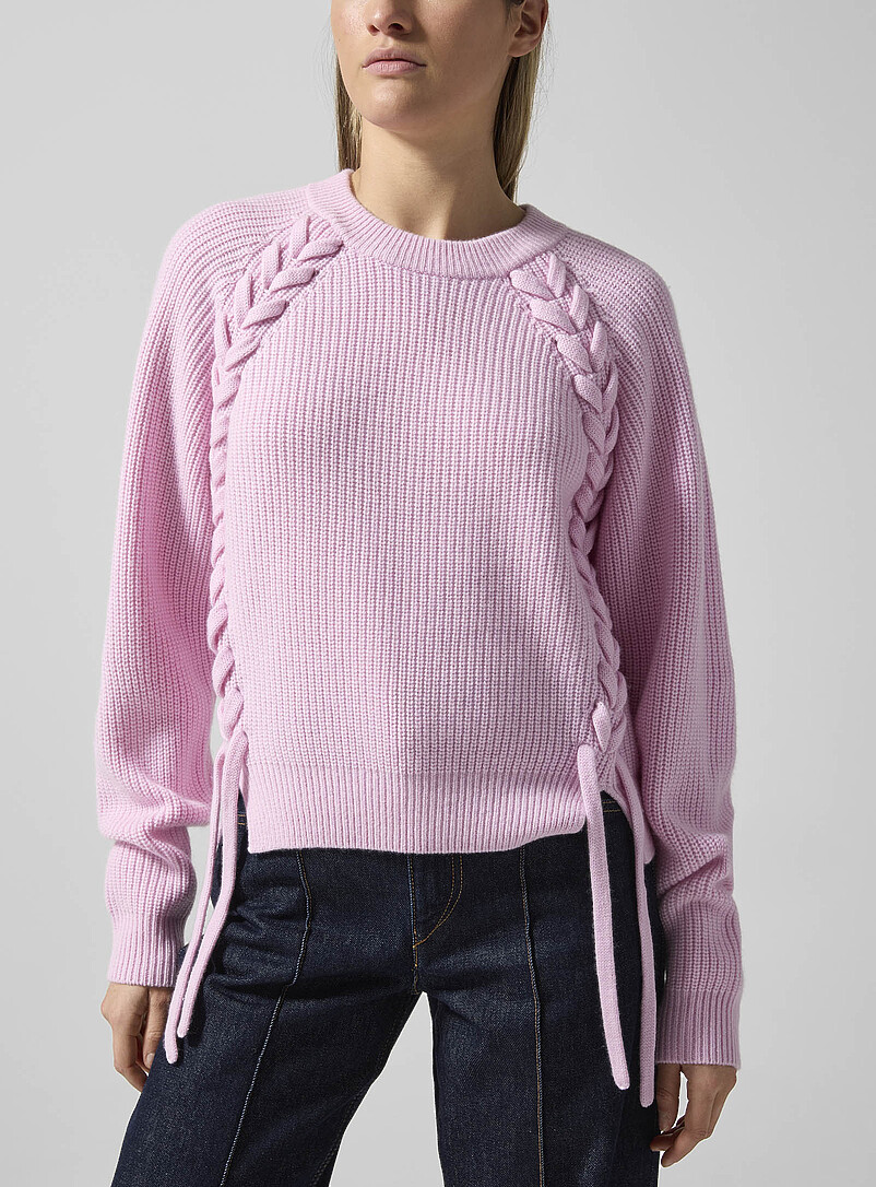 Tulliam Cashmere-Merino Blend Braided Sweater
