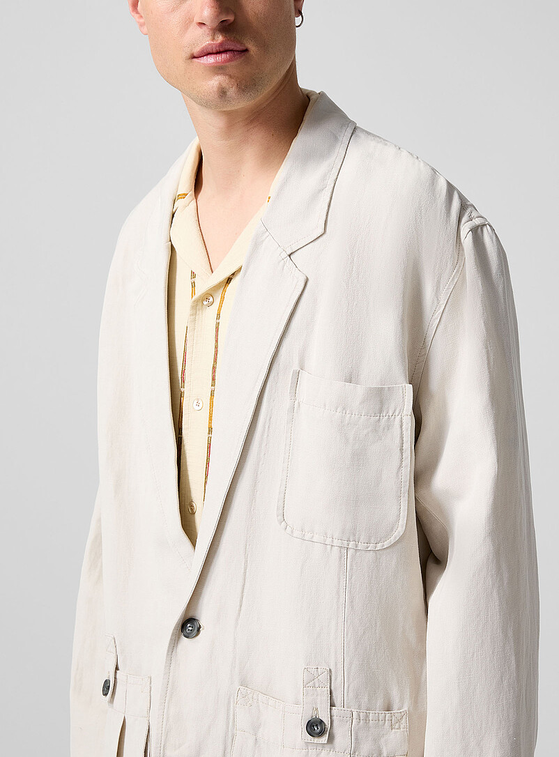 Silk and linen flowy jacket product image 2