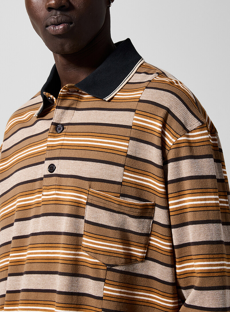 Sorel contrasting collar striped piqué polo shirt product image 2