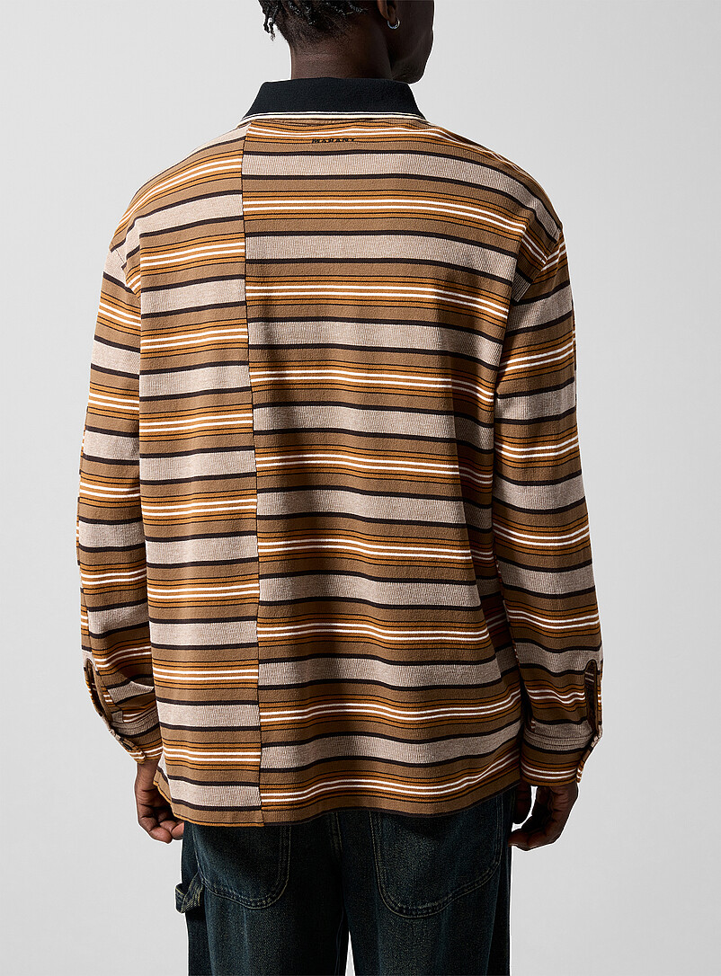 Sorel contrasting collar striped piqué polo shirt product image 3