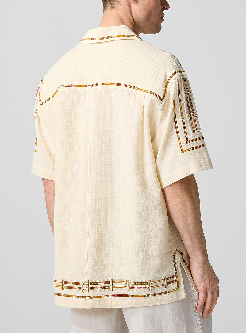 Geo embroidery cabana shirt product image 3
