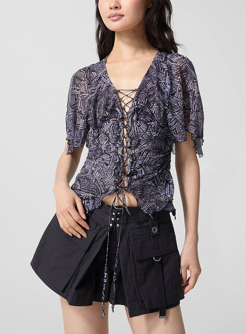 Thanais Pure Silk Laced Blouse