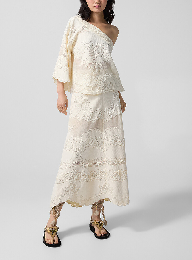 Sanaya floral guipure maxi skirt product image (primary)