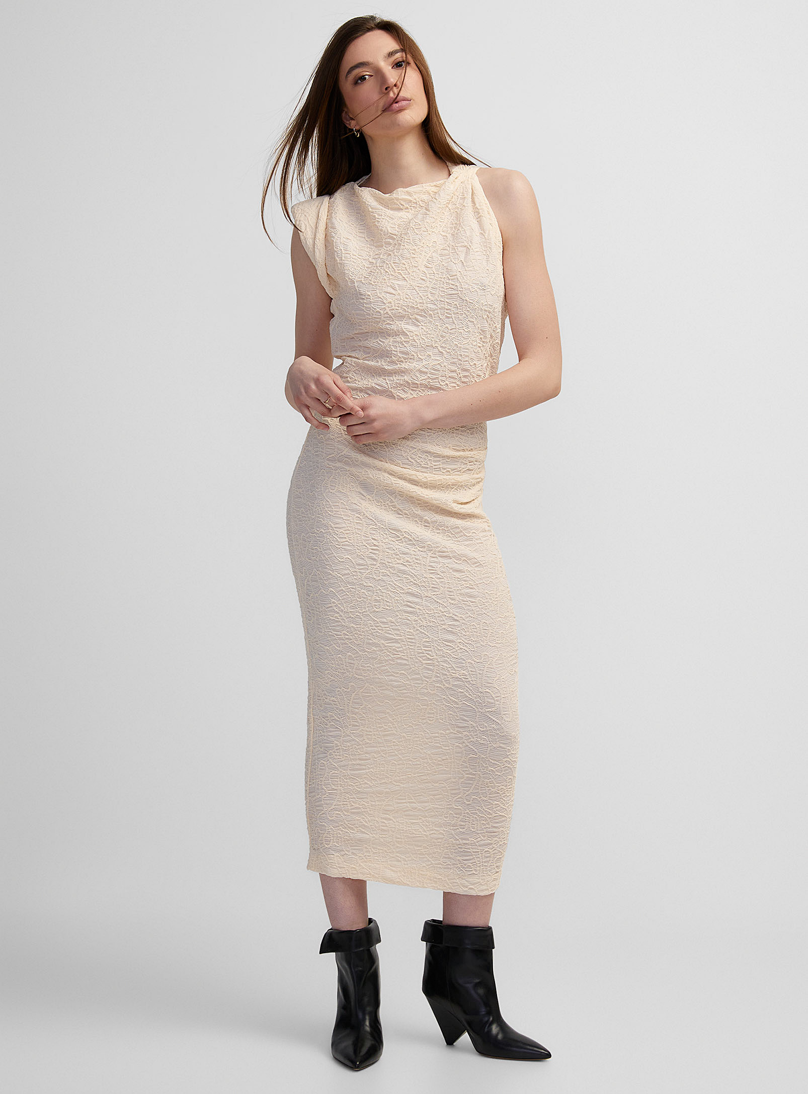 Isabel Marant Franzy Asymmetrical Dress In Ecru/linen