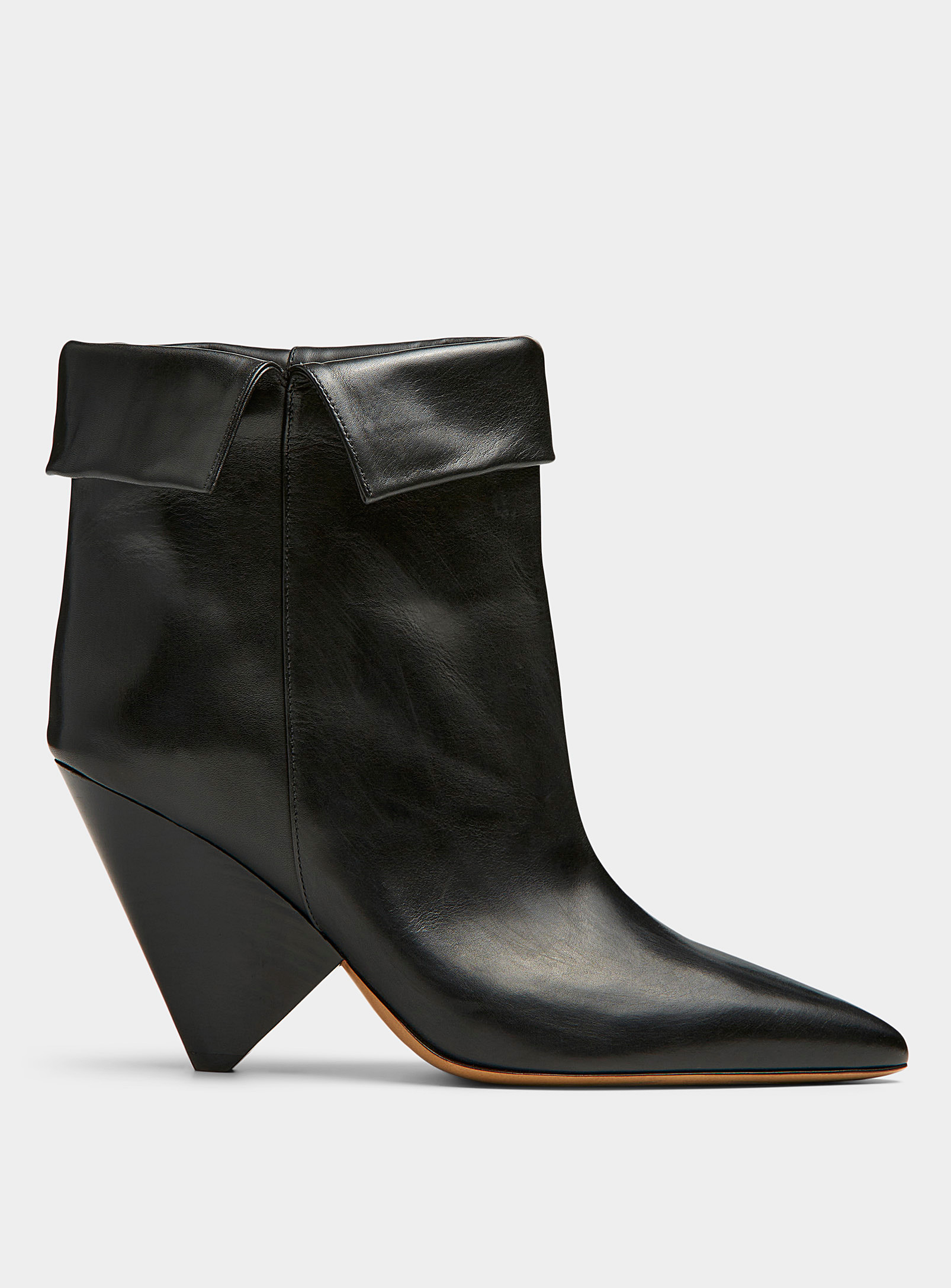 Isabel Marant Lulya Cuffed Leather Boots In Black