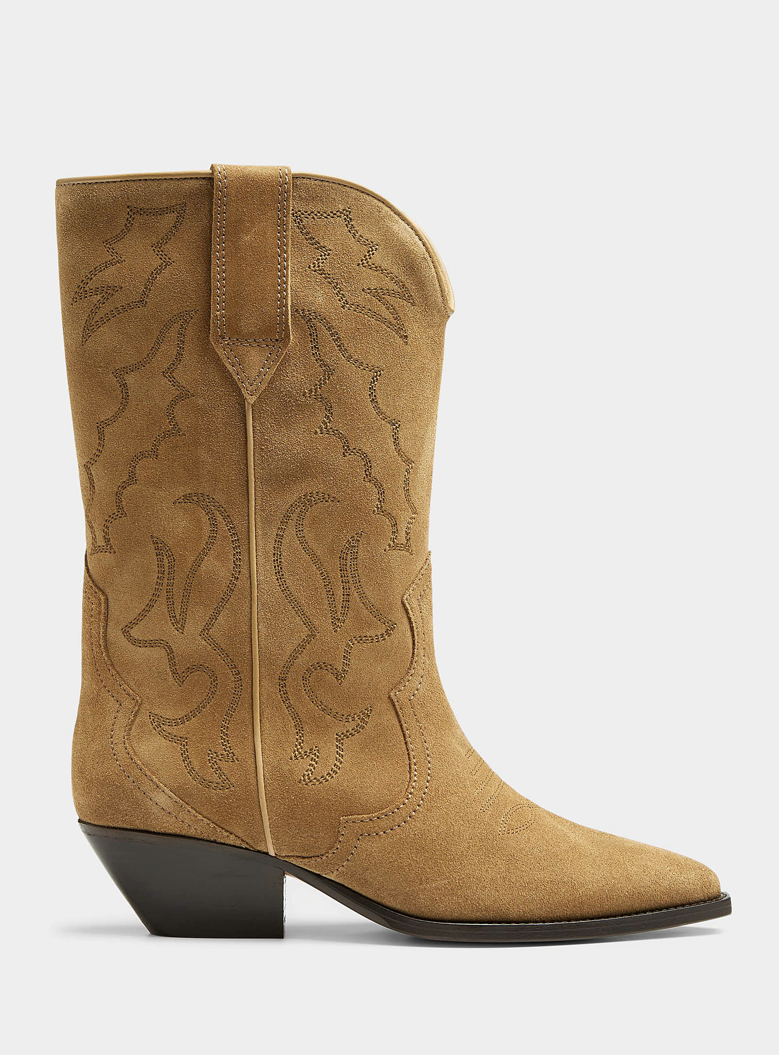 Isabel Marant Duerto Suede Cowboy Boots Women In Light Brown