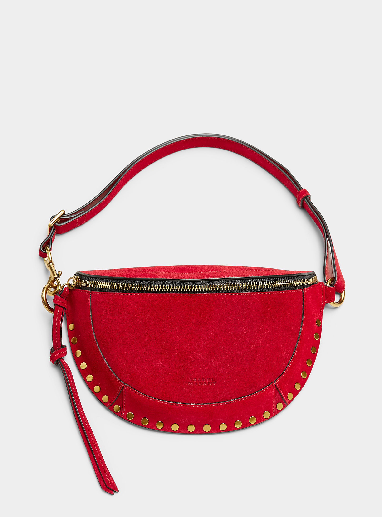 Isabel Marant - Women's Skano red studded suede belt bag