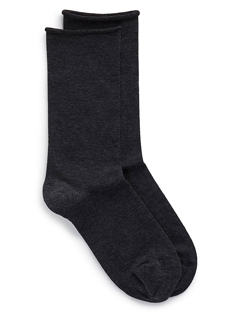 Bleuforêt Charcoal Velvety cotton socks for women