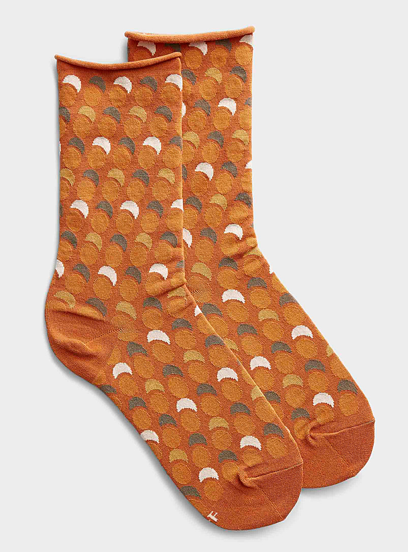 Bleuforêt Copper Optical dot socks for women