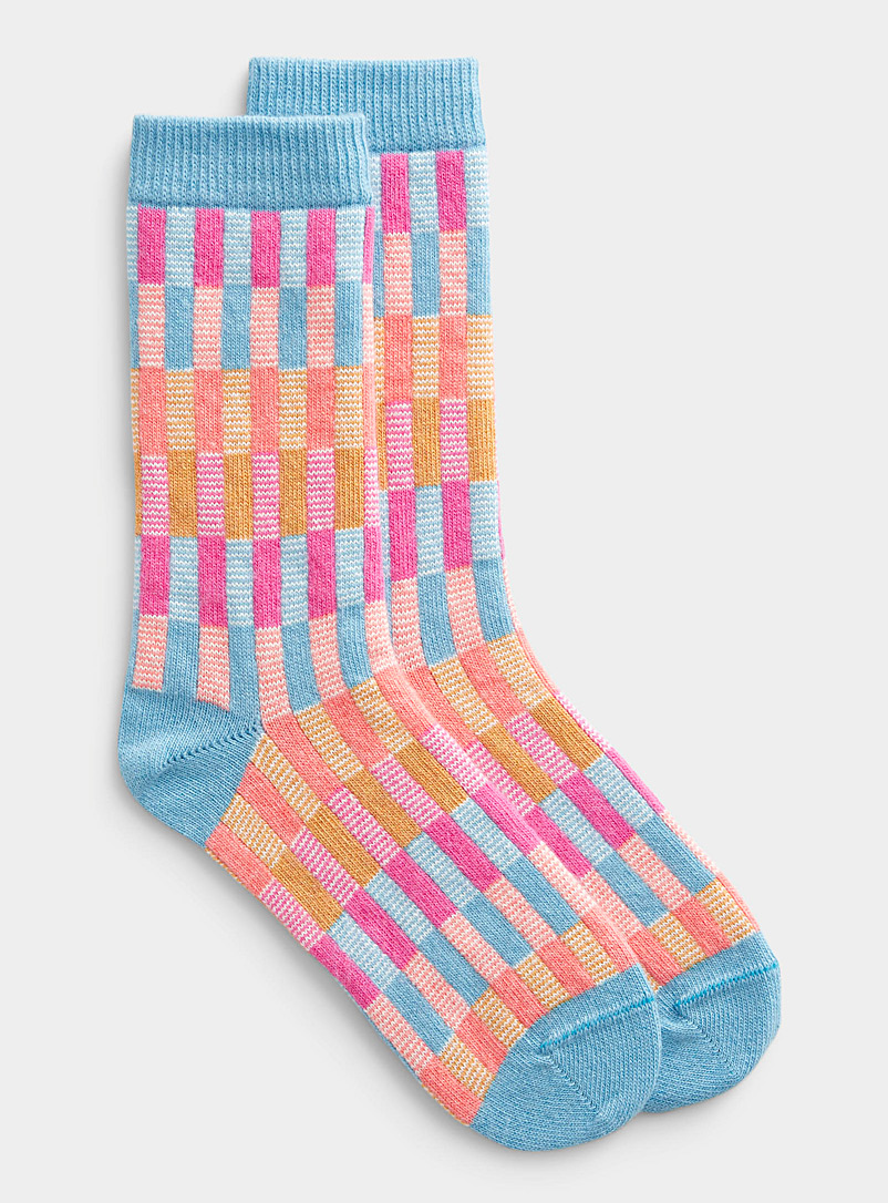 Bleuforêt Blue Dynamic stripe sock for women