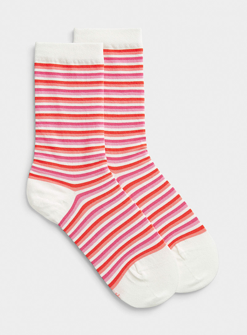 Bleuforêt Red Fine-stripe sock for women