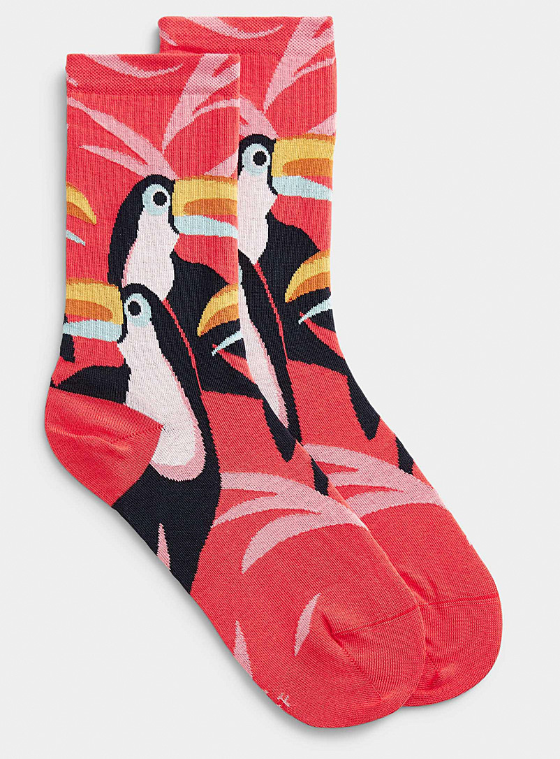 Bleuforêt Fuchsia Pretty toucan sock for women