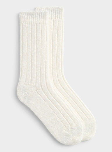 La chaussette c&ocirc;tel&eacute;e laine d'alpaga m&eacute;lang&eacute;e