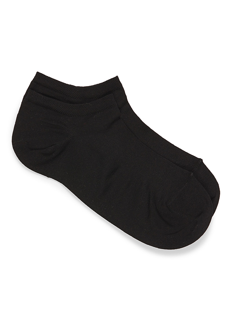 Bleuforêt Black Lisle no-show socks for women