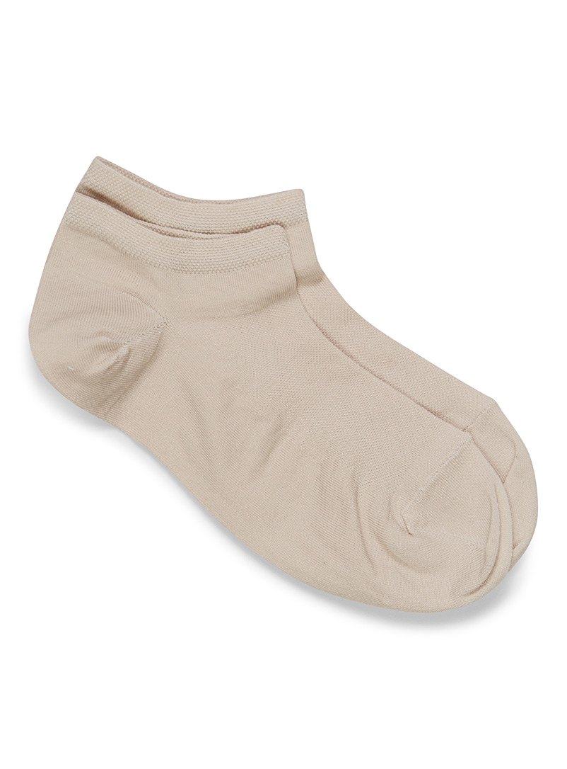 Bleuforêt Tan Lisle no-show socks for women