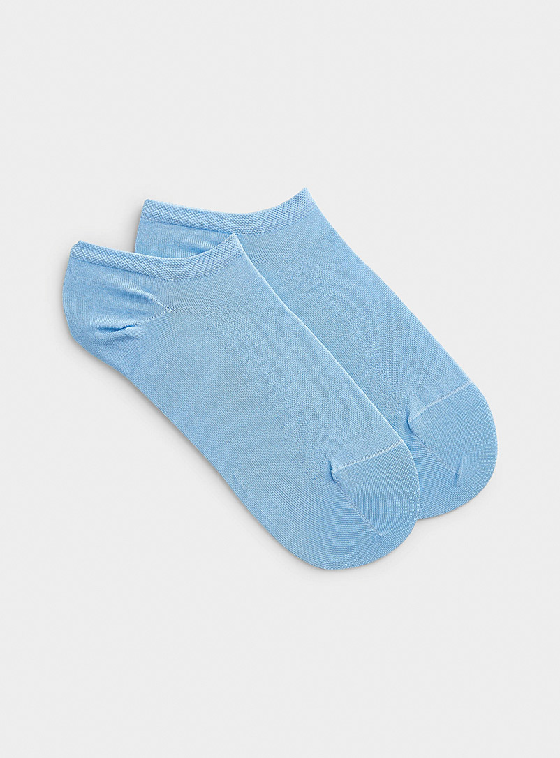 Bleuforêt Slate Blue Lisle no-show socks for women