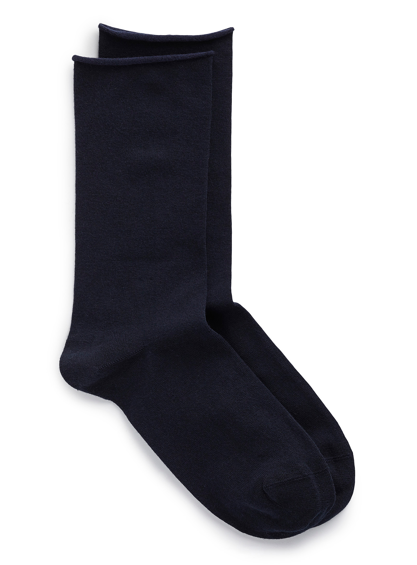 Bleuforêt Velvety Cotton Socks In Marine Blue