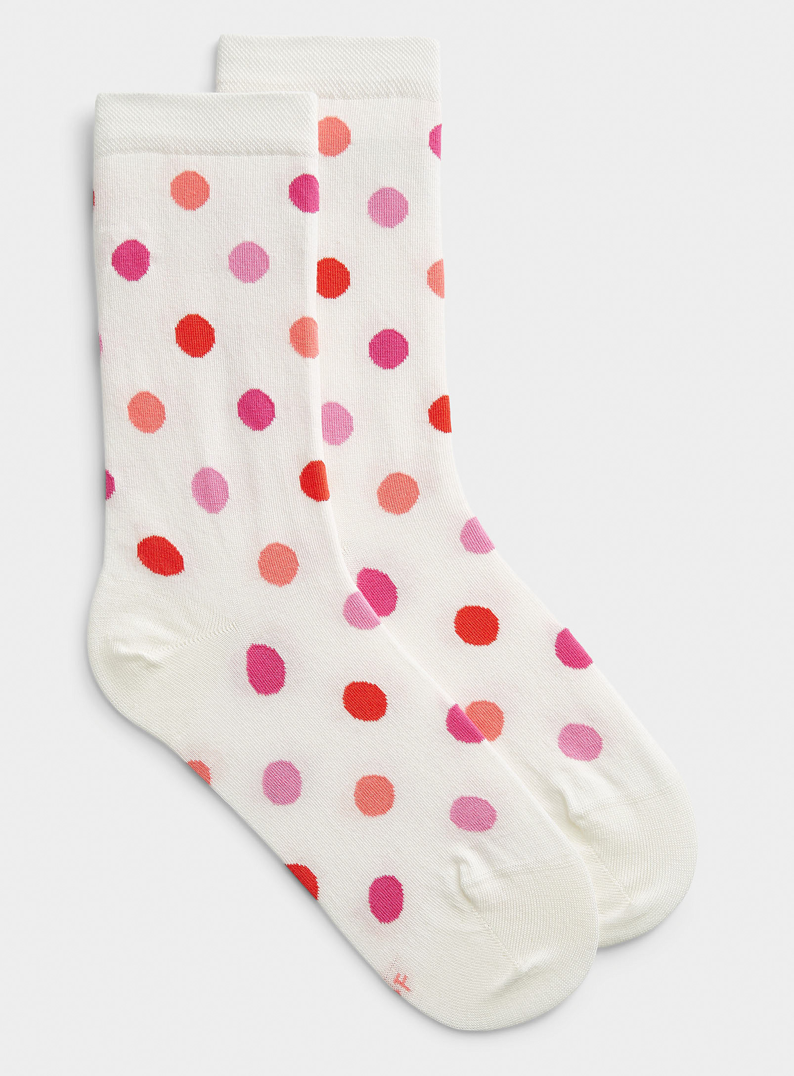 Bleuforêt Variegated-dot Sock In White