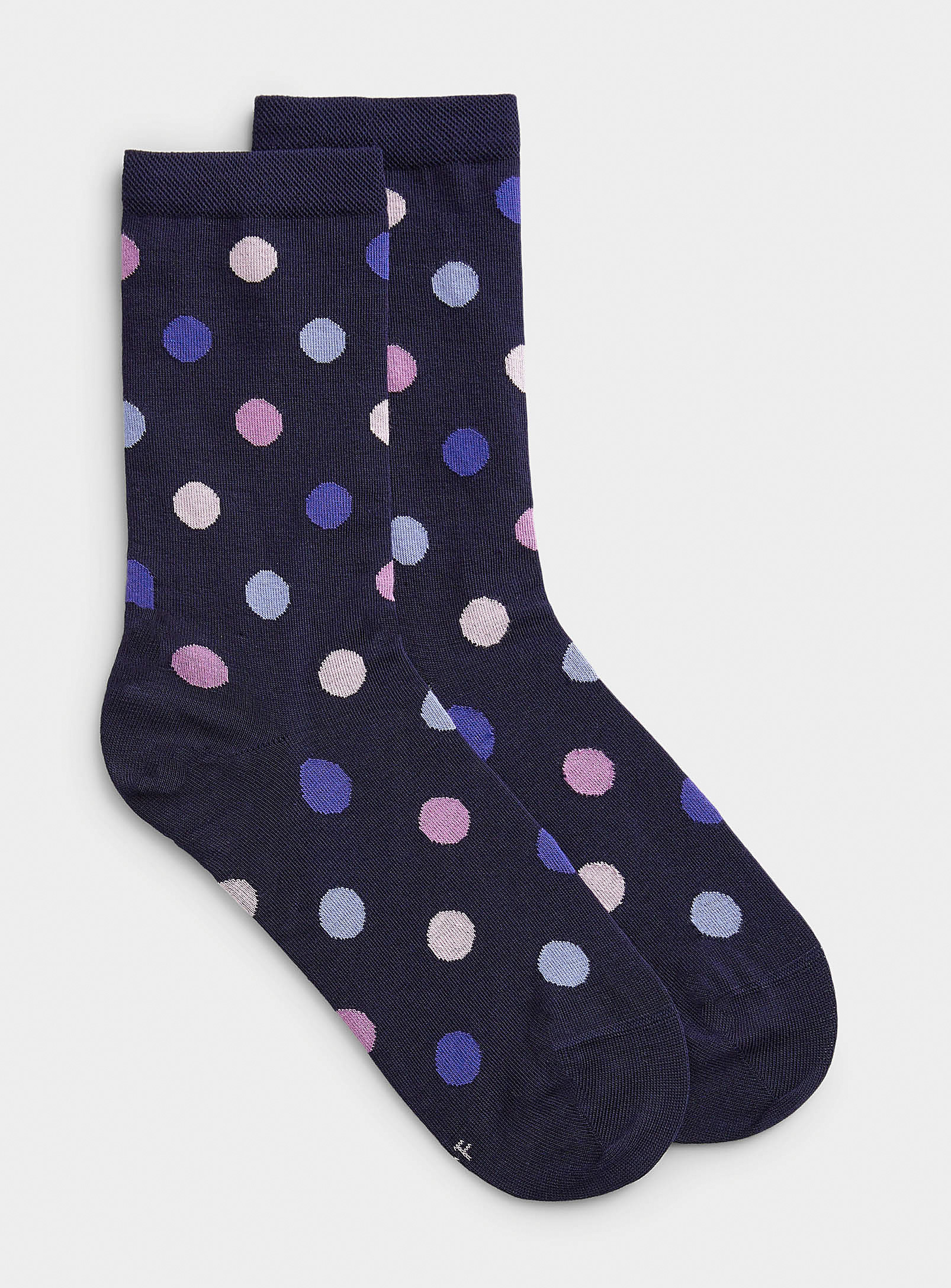 Bleuforêt Variegated-dot Sock In Marine Blue