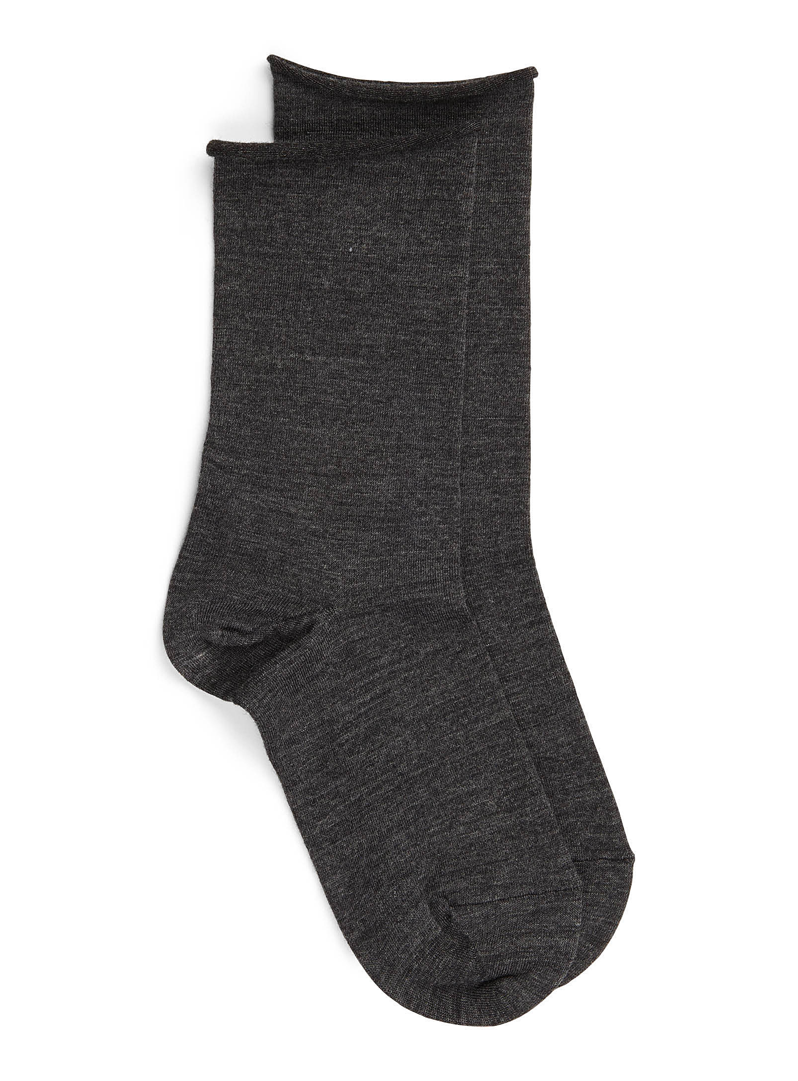 Bleuforêt Velvety Wool Socks In Charcoal