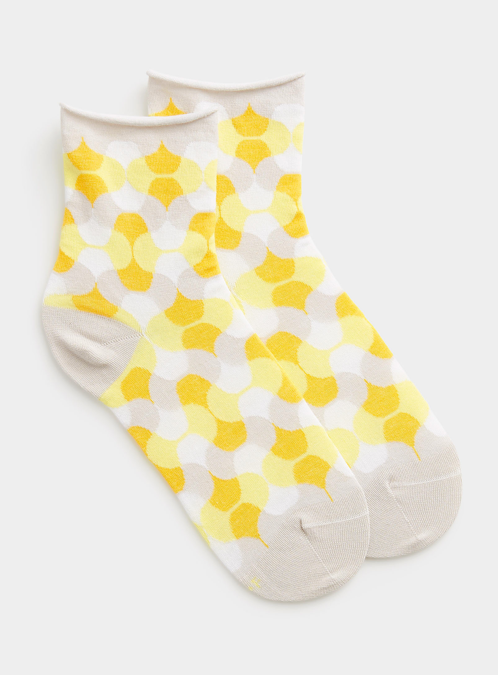 Bleuforêt Fluid Pattern Ankle Sock In Golden Yellow