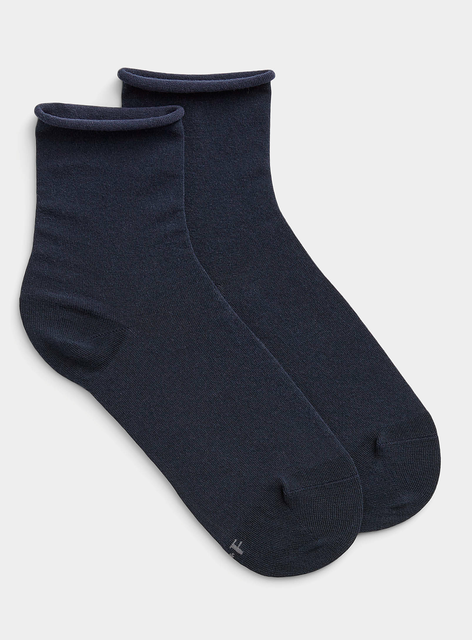 Bleuforêt Velvety Cotton Socks In Marine Blue