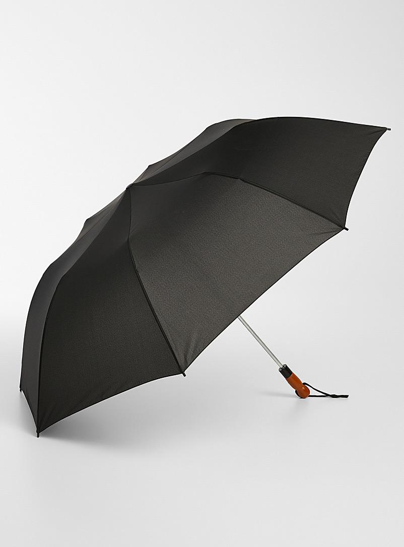 Le 31 Black Contrast-handle umbrella for men