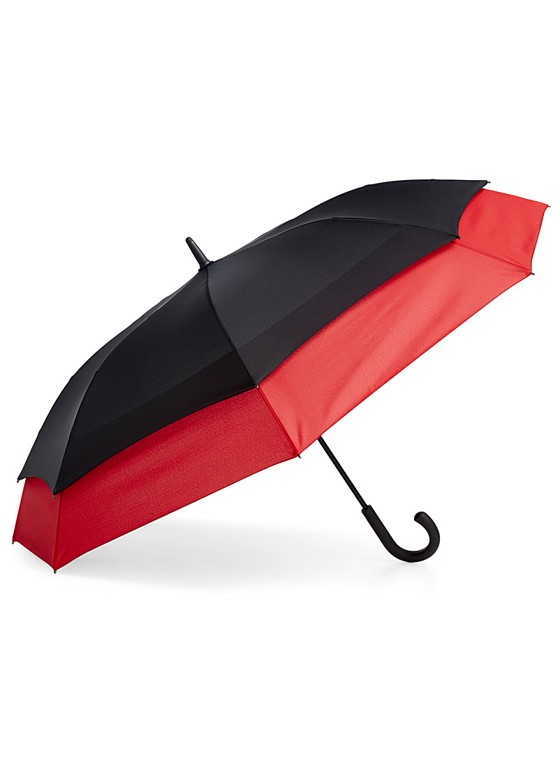 Le 31 Red Large colourful-accent umbrella for men