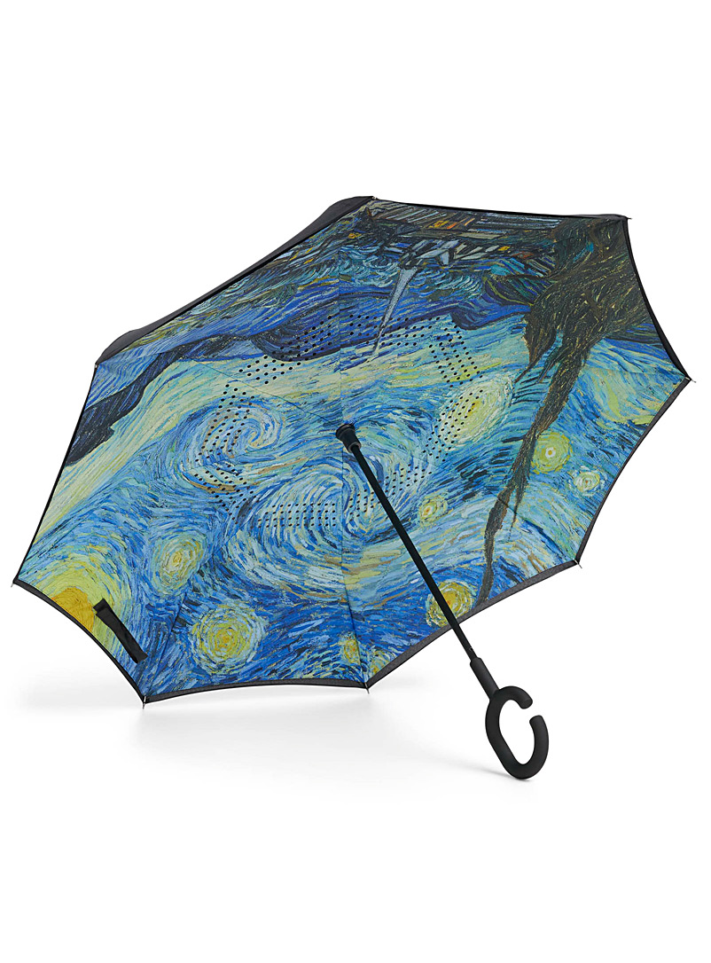 Le 31 Patterned Blue Starry night reversed umbrella for men