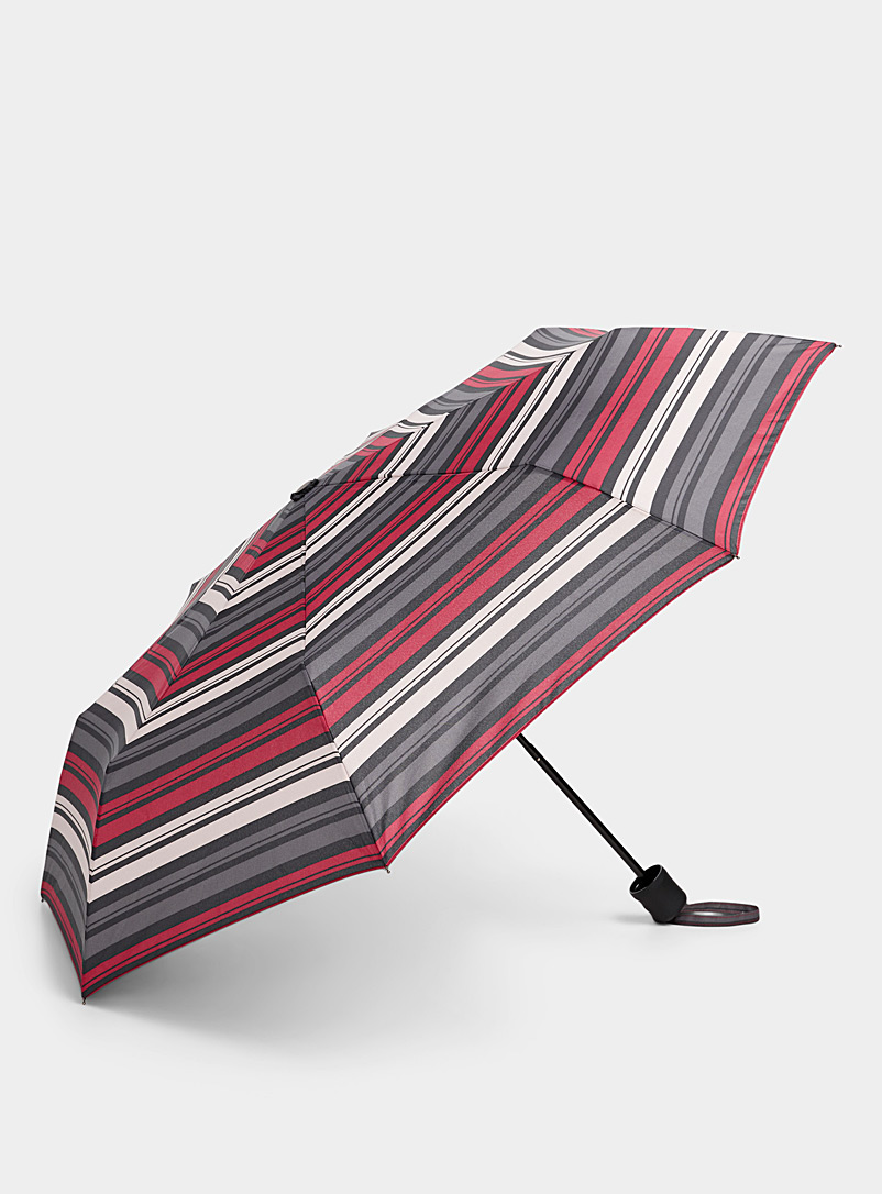 Simons: Le parapluie compact à rayures Rose pour femme