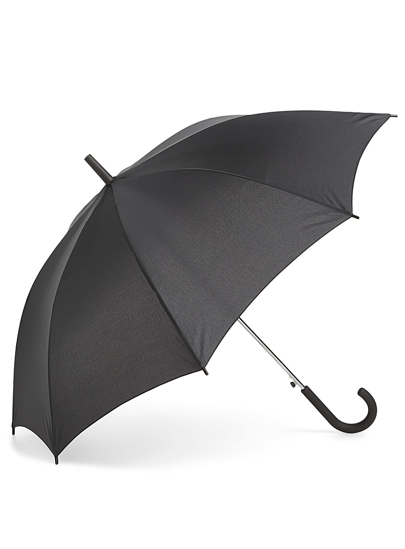 Simons Black Solid long umbrella for women