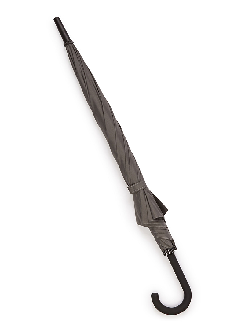 Simons Silver Solid long umbrella for women