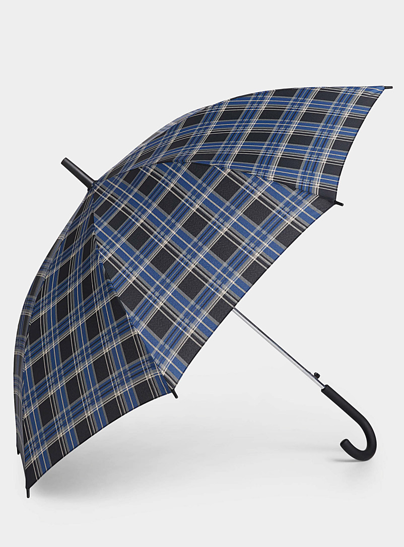 Simons Patterned Blue Sepia tartan umbrella for women