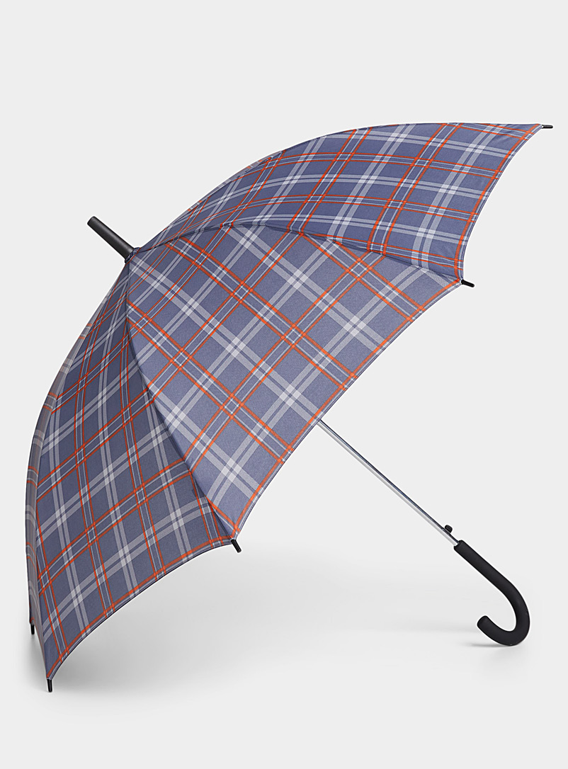 Simons Light Grey Sepia tartan umbrella for women
