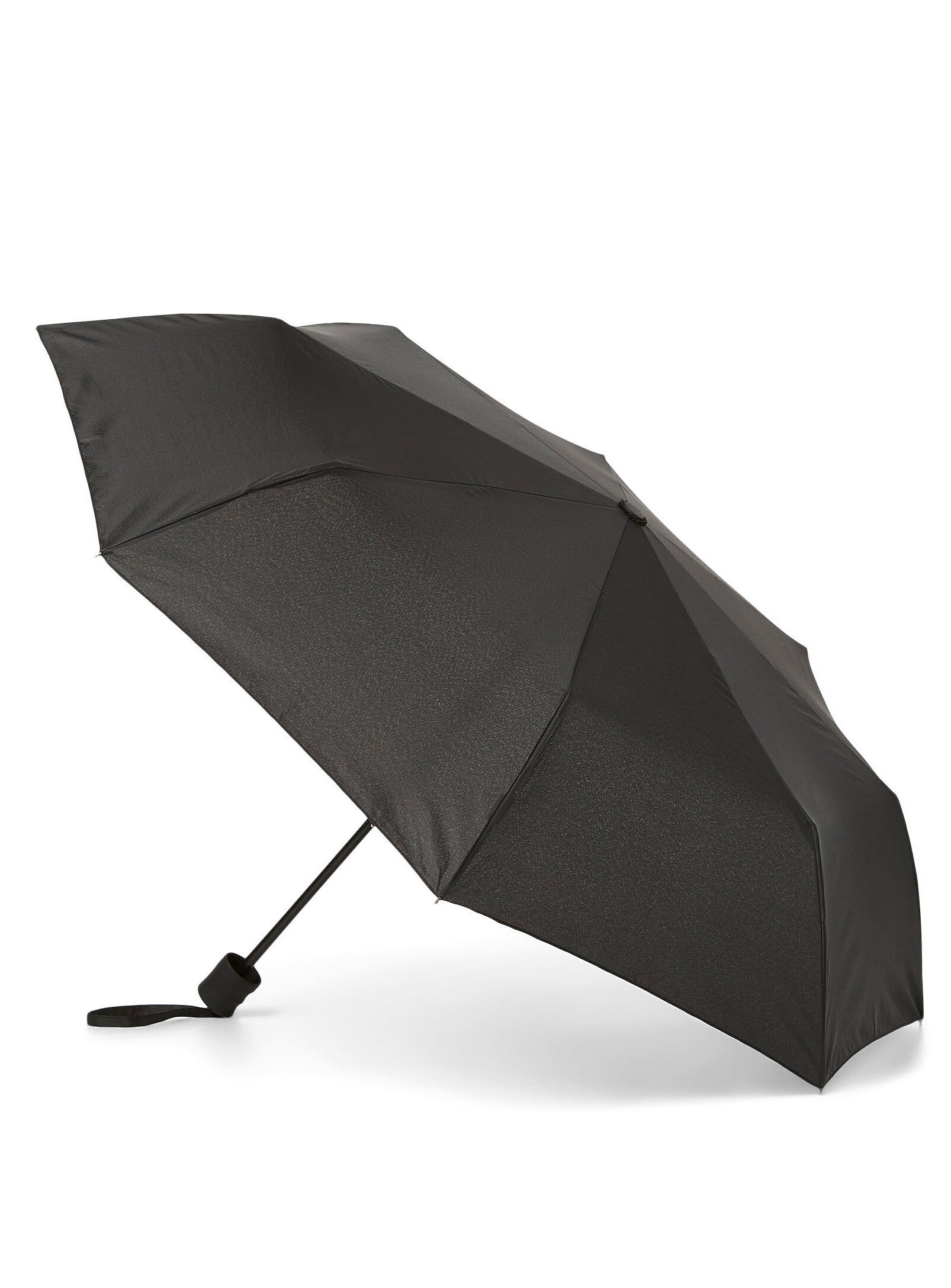 Simon's Solid Compact Umbrella In Black