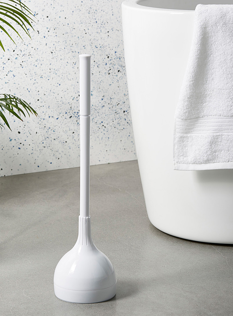 Simons Maison White Encapsulated suction cup toilet bowl plunger