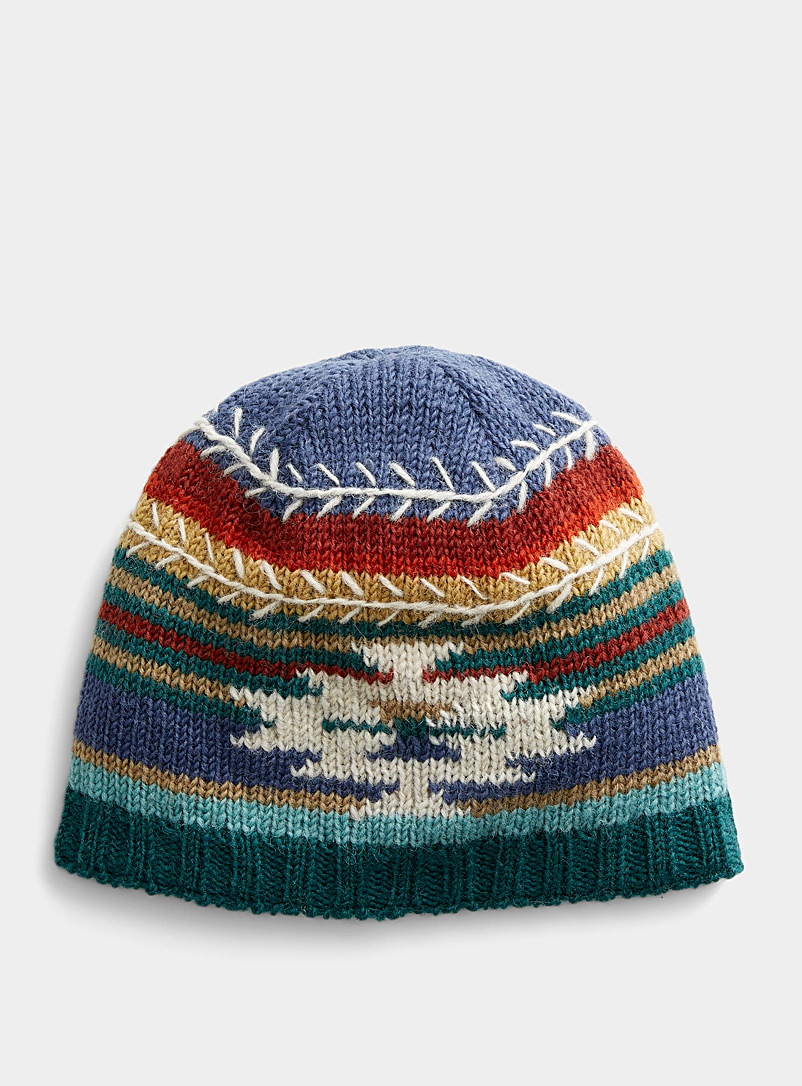 Lost Horizons Patterned Blue Blake tuque for women