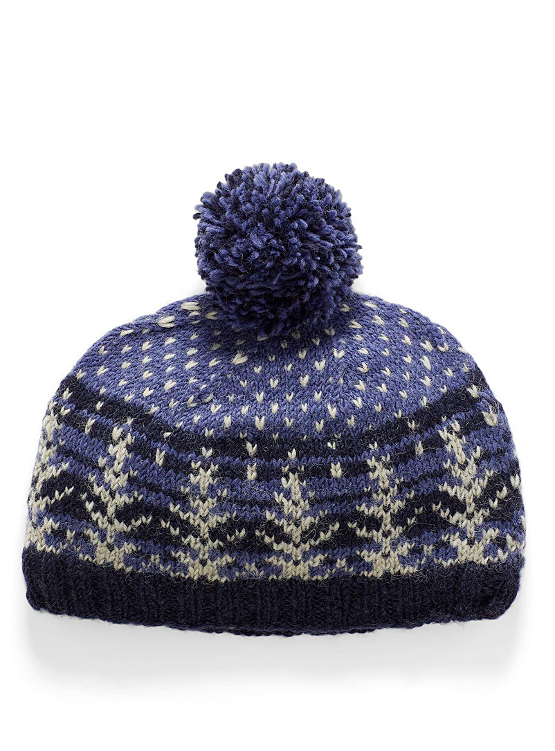 Lost Horizons Patterned Blue Linnea tuque for women