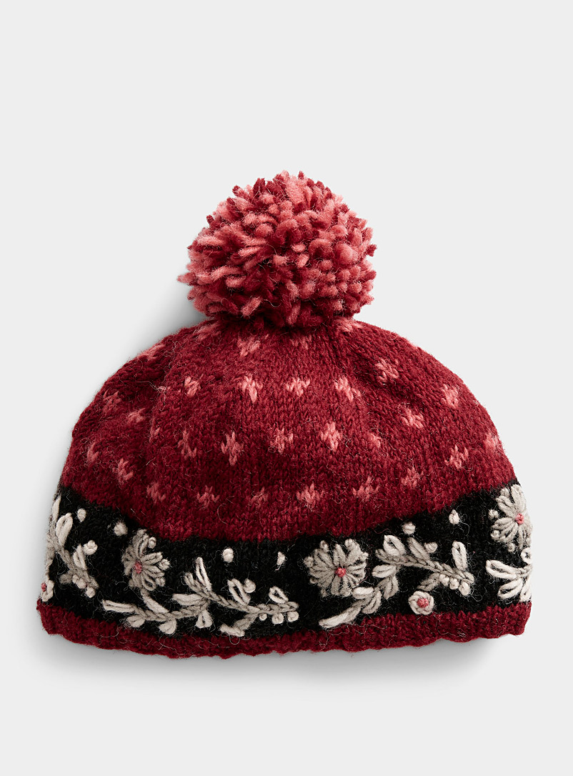 Lost Horizons Patterned Red Lydia tuque for women